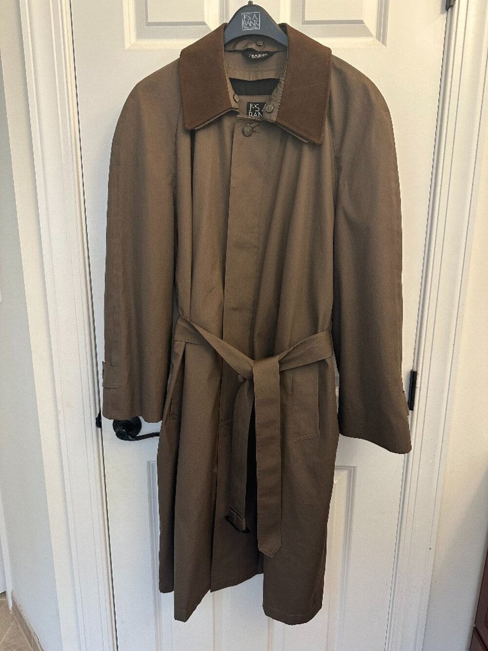 Jos. A Bank Men's RN31608 Brown Full Length Trench Raincoat 42S